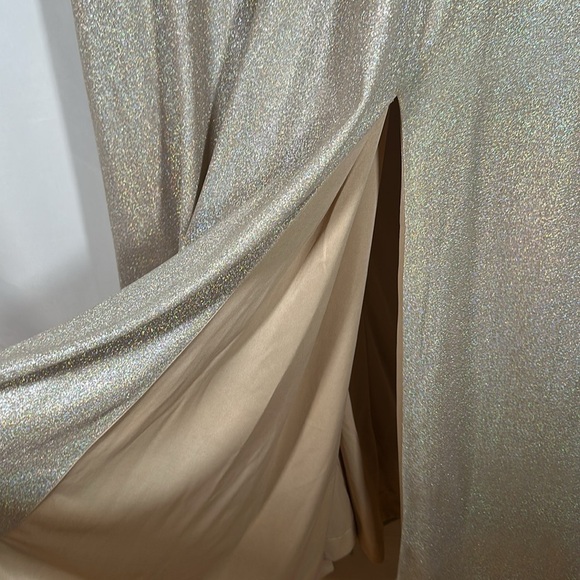 Jules & Cleo Champagne Sparkly Formal Prom Dress - Picture 6 of 12